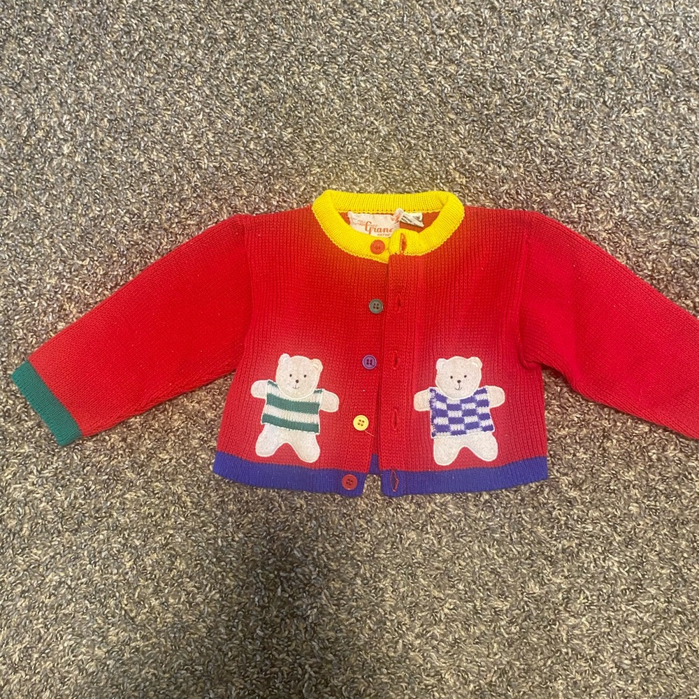 Colorful Teddy Bear Cardigan